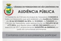 Audiência Pública referente ao projeto de lei nº 77/2016