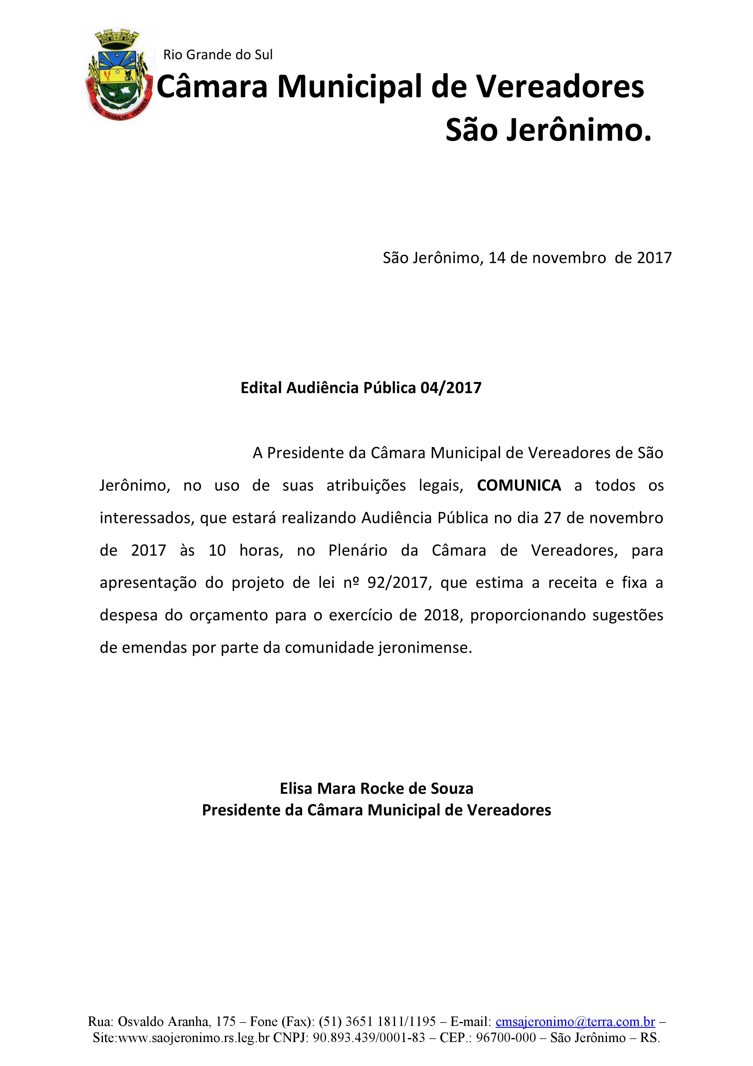Edital Audiência Pública 04/2017