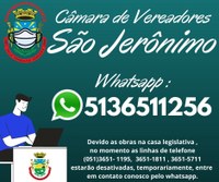 Whatsapp Câmara de Vereadores