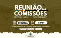 REUNIÕES DE COMISSÃO SERÃO TRANSMITIDAS